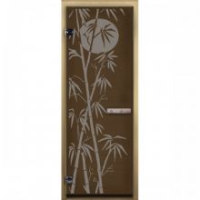 Дверь для бани стеклянная LK ДС бронза рис. бамбук